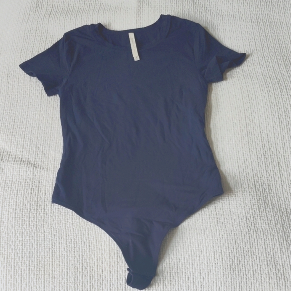 Babaton Navy Blue Cotton Bodysuit USM